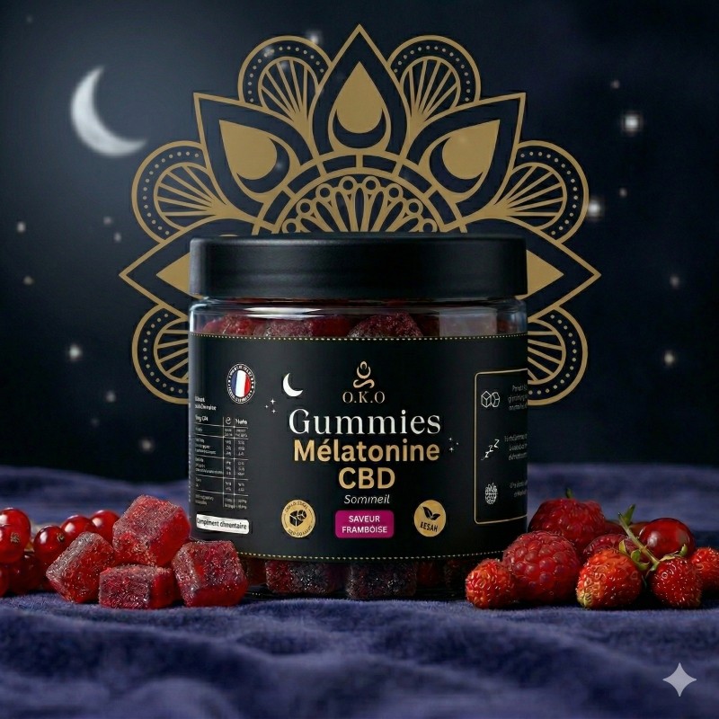 Gummies CBD + Mélatonine OKO | Saveur Framboise